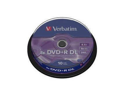 VERBATIM DVD+R(10-pack) Dvojvrstvové/8x/8.5 GB/vreteno