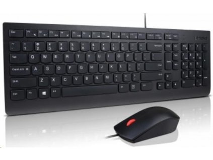LENOVO klávesnice Essential Wired USB Keyboard + Mouse Set - USB, černá