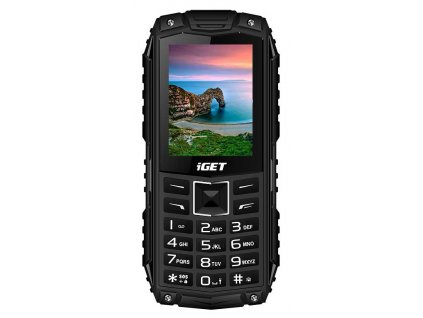 iGET Defender D10 Black - odolný telefon IP68, DualSIM, 2500 mAh, BT, powerbanka, svítilna, FM, MP3