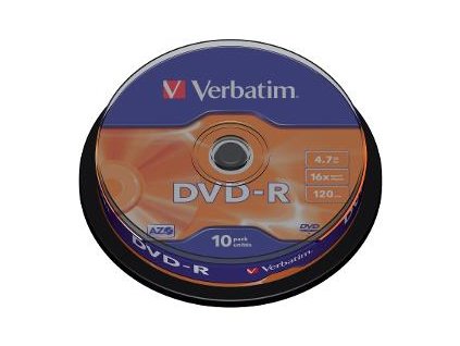 43523P DVD-R 16X 10ks cake VERBATIM