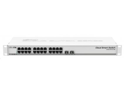 MikroTik Cloud Smart Switch CSS326-24G-2S+RM, 24 neblokovaných gigabitových.porty, 2xSFP+, prepínací čip Marvell DX, Sw