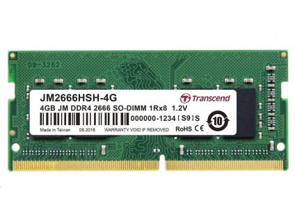 SODIMM DDR4 4GB 2666MHz TRANSCEND 1Rx8 512Mx8 CL19 1.2V