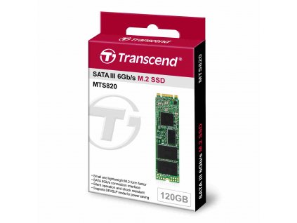 TRANSCEND SSD MTS820 120GB, M.2 2280, SATA III 6 Gb/s, TLC, objemové