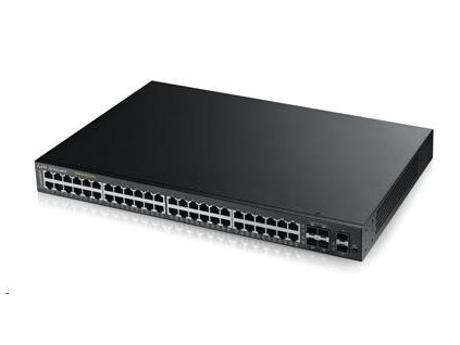 Zyxel GS1920-48HPV2 52-portový gigabitový webovo riadený PoE switch, 48x gigabitový RJ45, 4x gigabitový RJ45/SFP, 2x SF
