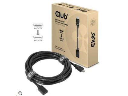 Club3D Kabel prodlužovací Rychlý HDMI 4K60HZ (M/F), 5m, černá, 26 AWG