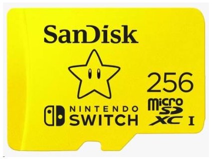 SanDisk MicroSDXC karta 256GB for Nintendo Switch (R:100/W:90 MB/s, UHS-I, V30,U3, C10, A1) licensed Product,Super Mario