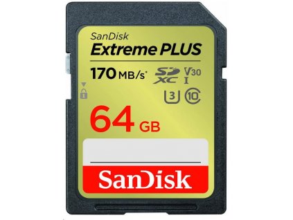 Karta SanDisk SDXC 64 GB Extreme PLUS (200 MB/s triedy 10, UHS-I U3 V30)