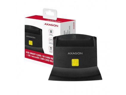 AXAGON CRE-SM2, USB-A StandReader 4-slot čtečka Smart card (eObčanka) + SD/microSD/SIM, kabel 1.3 m