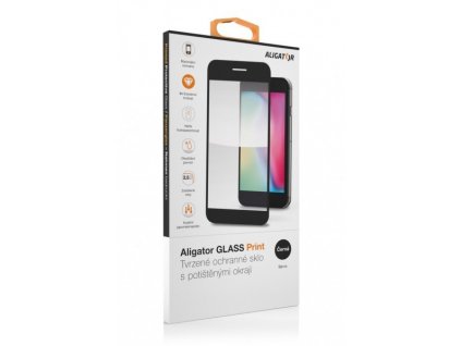 Aligator Ochranné tvrzené sklo GLASS PRINT Vivo Y55 (5G), černá, celoplošné lepení