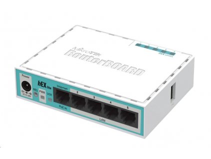 MikroTik RouterBOARD hEX lite, 850MHz CPU, 64MB RAM, 5x LAN, vrátane. Licencia L4