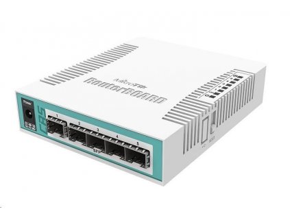 MikroTik Cloud Router Switch CRS106-1C-5S, 400MHz CPU, 128MB RAM,1xGLAN/SFP, 5xSFP slot, vrátane. Licencia L5