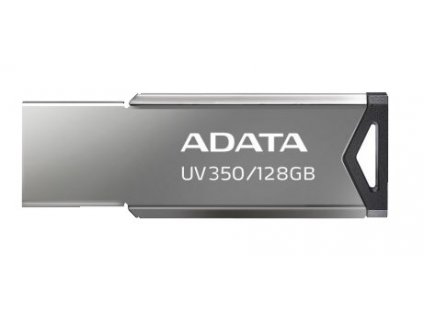 ADATA Flash Disk 128GB UV350, USB 3.2 Dash Drive, tmavě stříbrná textura kov