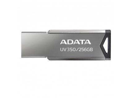 ADATA Flash Disk 256GB UV350, USB 3.2 Dash Drive, tmavě stříbrná textura kov