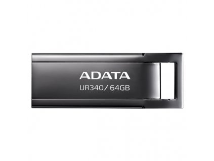 ADATA Flash Disk 64GB UR340, USB 3.2 Dash Drive, kov lesklá černá