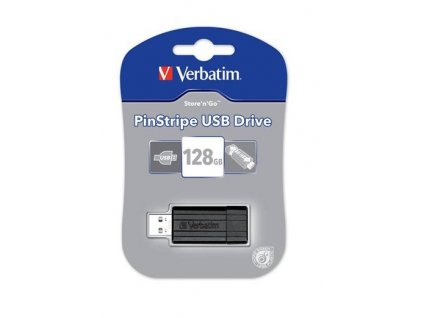 VERBATIM USB Flash Disk Store 'n' Go PinStripe 128GB - Black