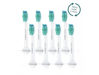 Philips HX6018/07 Sonicare ProResults, náhradní hlavice, standardní velikost, 8 kusů, nasazovací, bílá