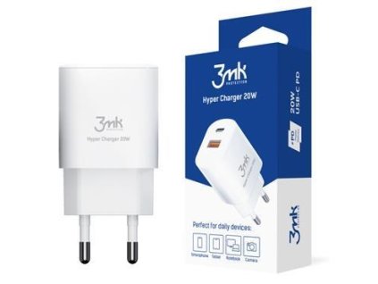 3mk síťová nabíječka - Hyper Charger 20W, bílá