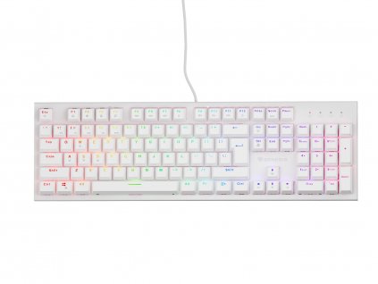 Genesis herní mechanická klávesnice THOR 303/RGB/Outemu Peach Silent/Drátová USB/US layout/Bílá