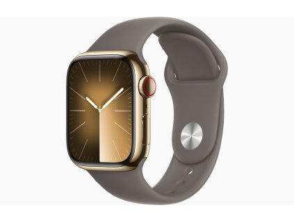 Apple Watch S9 Cell/45mm/Gold/Sport Band/Clay/-M/L