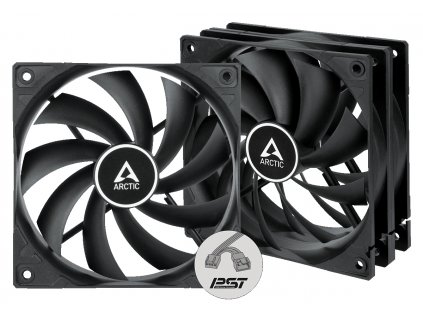 ARCTIC F12 PWM PST (3PCS Value Pack) (Black) - 120mm case fan with PWM control and PST cable - Pack