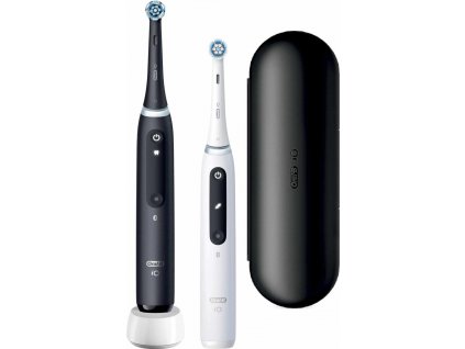 Oral-B iO Series 5 Duo Matt Black a Quite White magnetické zubní kartáčky, 5 režimů, umělá inteligence, LED displej