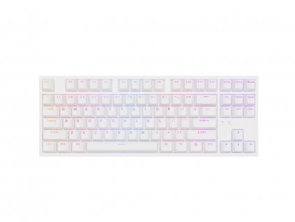 Genesis herní mechanická klávesnice THOR 404/RGB/Gateron Yellow Pro/Drátová USB/US layout/Bílá