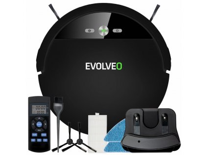 EVOLVEO RoboTrex H6, robotický vysavač, stírání vodou, nabíjecí stanice, černý