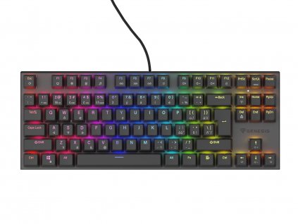 Genesis tichá herní klávesnice THOR 303/TKL/RGB/Outemu Peach/Drátová USB/CZ-SK layout/Černá