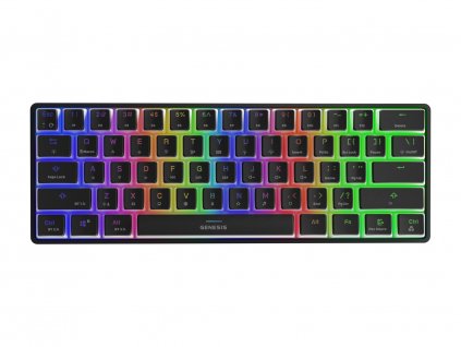 Genesis herní klávesnice THOR 660/RGB/Gateron Brown/Bezdrátová USB + Bluetooth/US layout/Černá