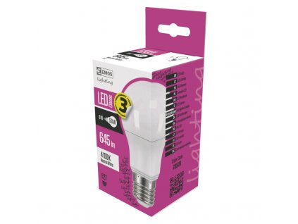 EMOS LED ŽÁROVKA CLASSIC A60 8W(50W) 645lm E27 NW