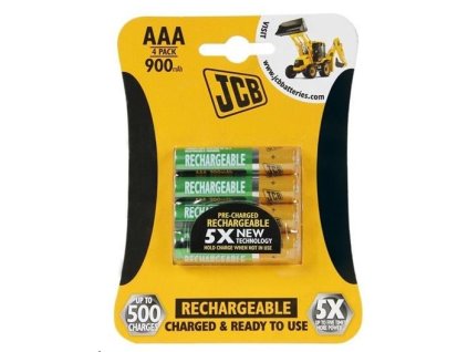 JCB RTU NiMH AAA/R03, 900mAh, přednabitá, blistr 4 ks