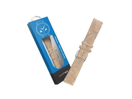 RhinoTech univerzální řemínek Genuine Suede Leather Quick Release 18mm béžový