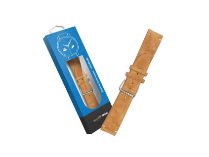 RhinoTech univerzální řemínek Genuine Suede Leather Quick Release 18mm hnědý