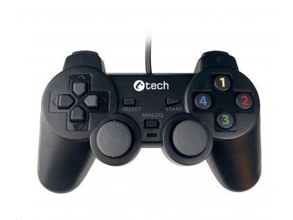 C-TECH gamepad Callon pro PC/PS3, 2x analog, X-input, vibrační, 1,8m kabel, USB