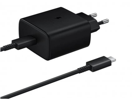 Samsung cestovní nabíječka EP-T4510XBE, Fast Charging 45W, USB-C + datový kabel USB-C, černá