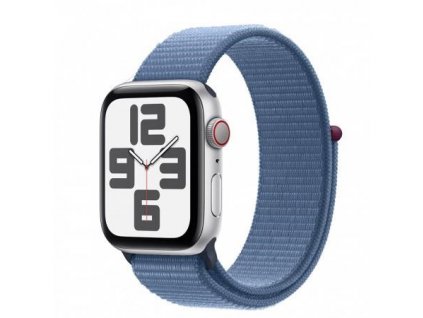 APPLE Watch SE GPS + Cellular 44mm Silver Aluminium Case with Winter Blue Sport Loop