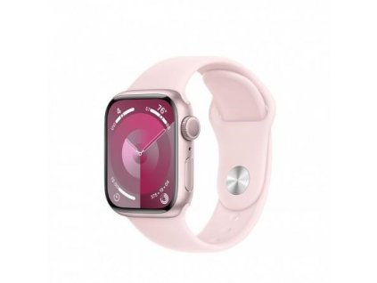 APPLE Watch Series 9 GPS 41mm Pink Aluminium Case with Light Pink Sport Band - M/L