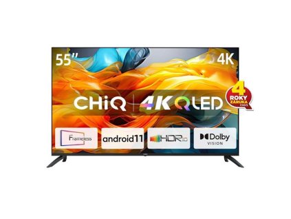 CHiQ U55QG7L TV 55", Ultra HD (4K), QLED, Smart, Android 11, HDR10, 3x HDMI, 2x USB