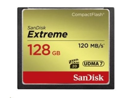 SanDisk Compact Flash karta 128 GB Extreme (R:120/W:85 MB/s UDMA7)