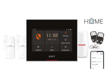 iGET HOME X5 - Inteligentní Wi-Fi/GSM alarm, v aplikaci i ovládání IP kamer a zásuvek, Android, iOS