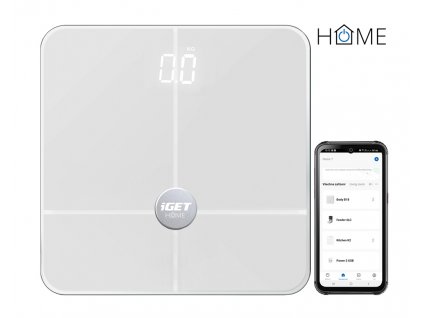 iGET HOME BODY B18 White - múdra váha, aplikácia Android/iOS, Bluetooth, meria 18 parametrov