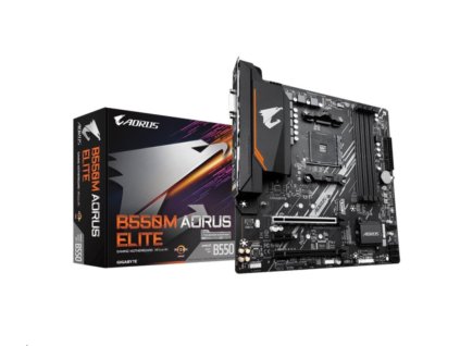 GIGABYTE MB Sc AM4 B550M AORUS ELITE, AMD B550, 4xDDR4, 1xHDMI, 1xDVI, mATX