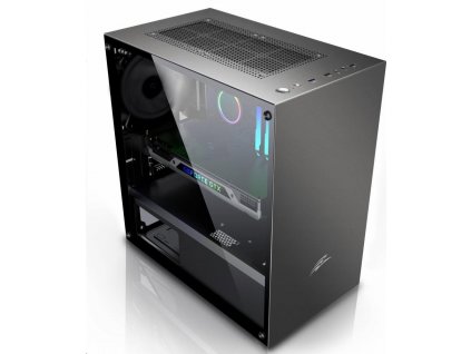 EVOLVEO M4, case mATX, 1x120mm PWM ventilátor, průhledná bočnice, černá