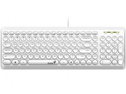 GENIUS klávesnice Slimstar Q200 White/ Drátová/ USB/ bílá/ retro design/ CZ+SK layout