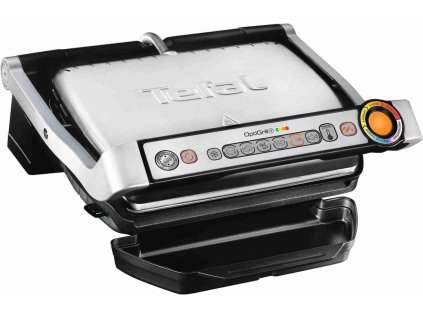 Tefal GC712D34 elektrický gril OptiGrill+ Inox, 2000 W, 6 programů, termostat, tác na šťávu, stříbrný / černý