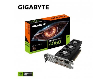 GIGABYTE VGA NVIDIA GeForce RTX 4060 Low Profile OC 8G, 8G GDDR6, 2xDP, 2xHDMI