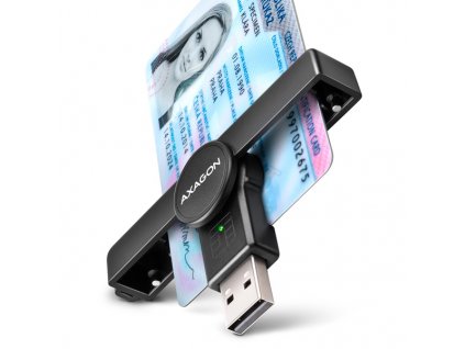 AXAGON CRE-SMPA, USB-A PocketReader čítačka kontaktných kariet ID card (eID klient)
