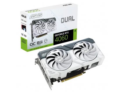 ASUS VGA NVIDIA GeForce RTX 4060 DUAL WHITE OC 8G, 8G GDDR6, 3xDP, 1xHDMI