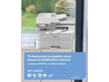 BROTHER multifunkční laserová tiskárna MFC-L2922DW- A4,34ppm,DUALSKEN 256MB 1200x1200,USB LAN WIFI 250listů,ADF50,DUPLEX