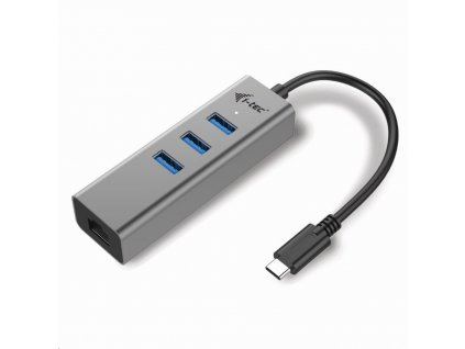 iTec USB-C Metal 3-portový HUB s adaptérom Gigabit Ethernet